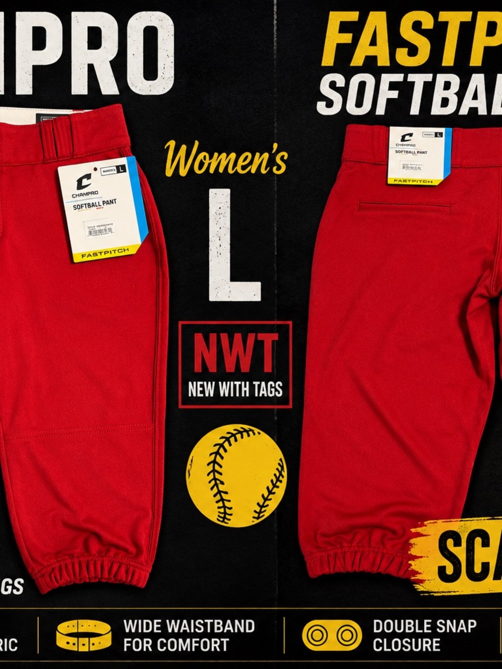 Women's Red Softball Pants - Fastpitch